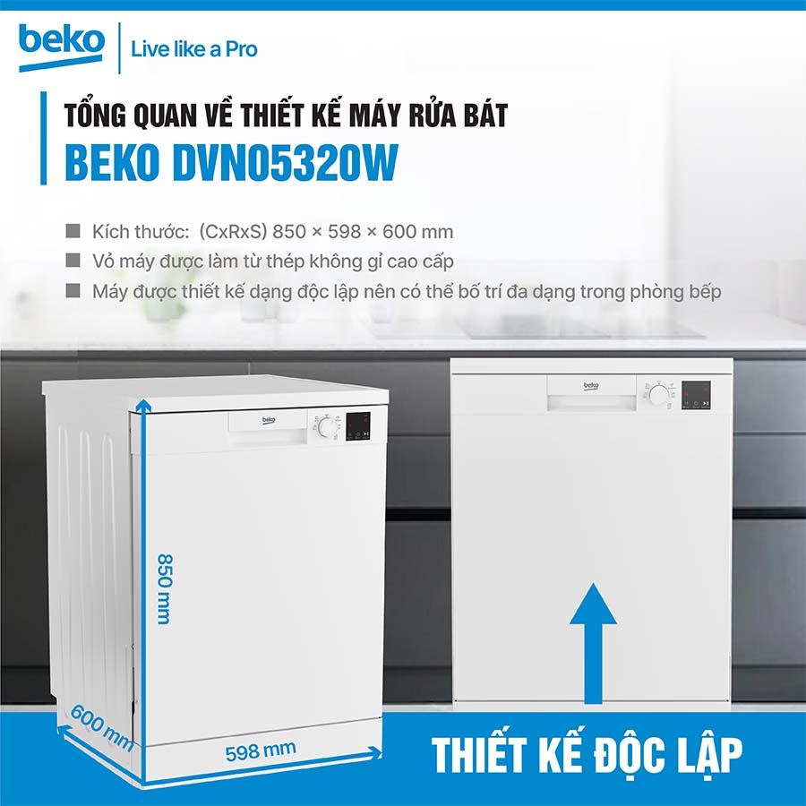 Máy rửa bát Beko DVN05320W