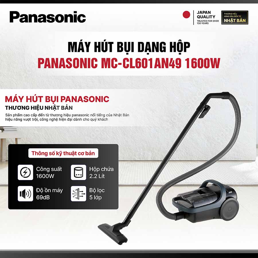 Máy hút bụi dạng hộp Panasonic MC-CL601AN49 1600W