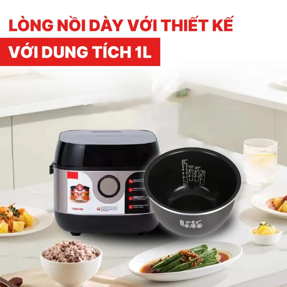 Nồi cơm điện cao tần Toshiba RC-10IX1PV dung tích 1 lít