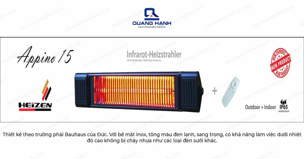 Đèn sưởi nhà tắm Heizen APPINO 15