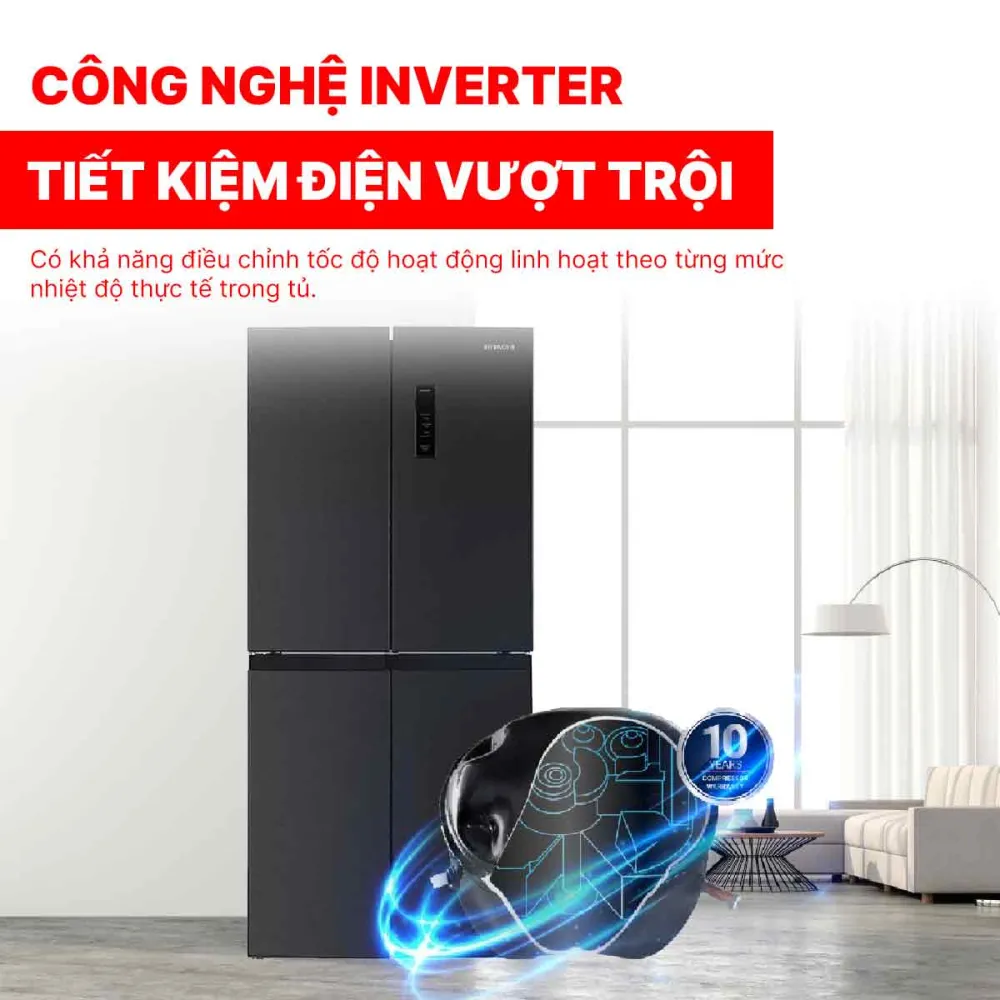 Tủ lạnh Hitachi Inverter 466 lít Multi Door HR4N7522DSDXVN