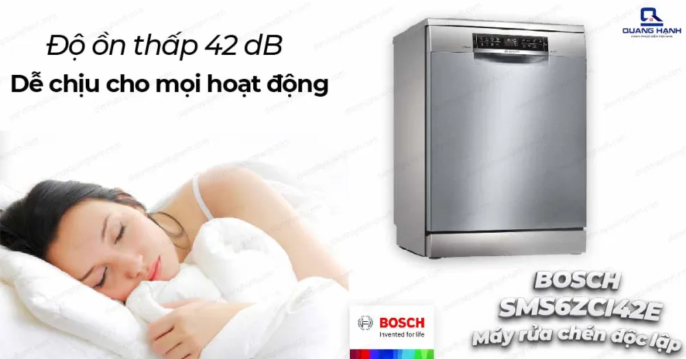 Máy rửa bát Bosch SMS6ZCI42E vận hành êm ái