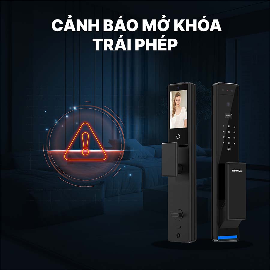 Khoá điện tử Hyundai cửa gỗ HY-SLA909F Black