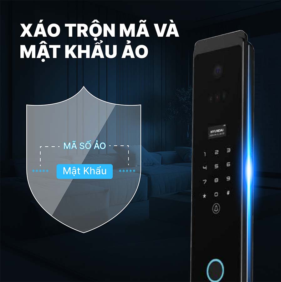 Khoá điện tử Hyundai cửa gỗ HY-SLA913F Black