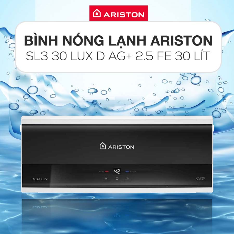 Bình nóng lạnh Ariston SL3 30 LUX D AG+ 2.5 FE tích hợp hệ thống an toàn đồng bộ TSS