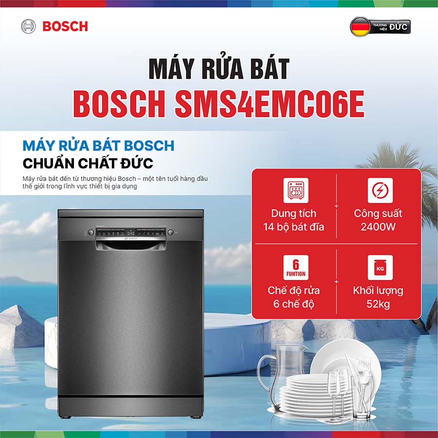 Máy rửa bát độc lập Bosch SMS4EMC06E