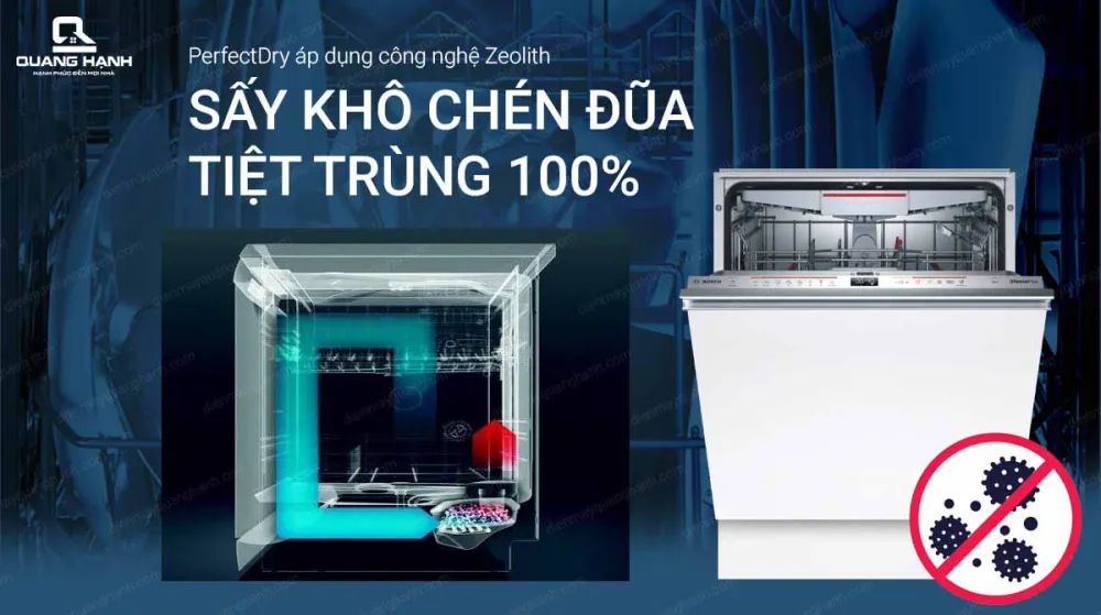 Công nghệ sấy Zeolith cho bát đĩa khô hoàn hảo và tiết kiệm điện