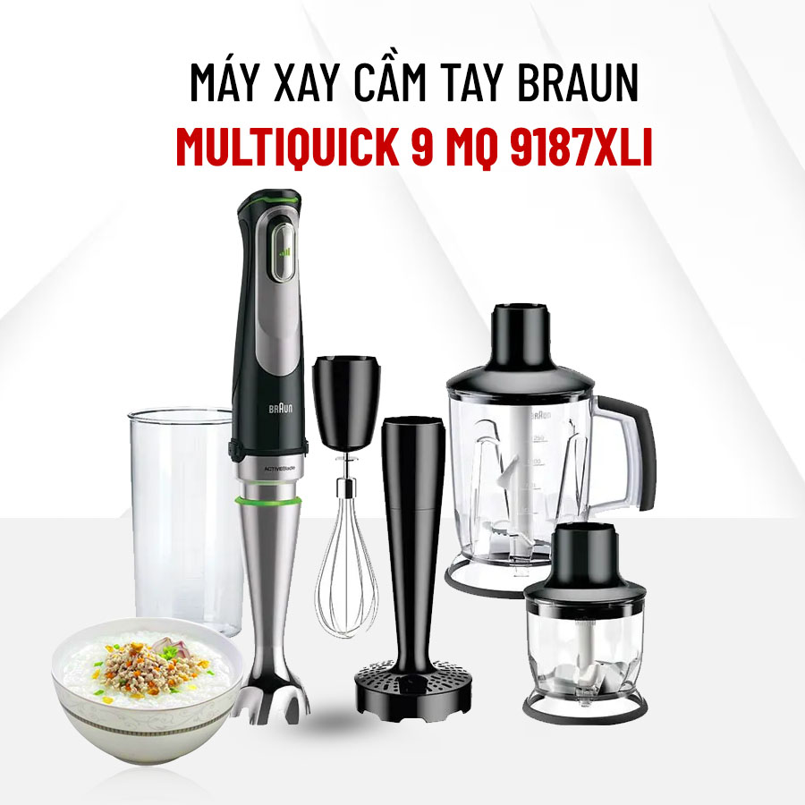 Máy xay cầm tay Braun MultiQuick MQ9187XLI thiết kế nhỏ gọn, tiện dụng