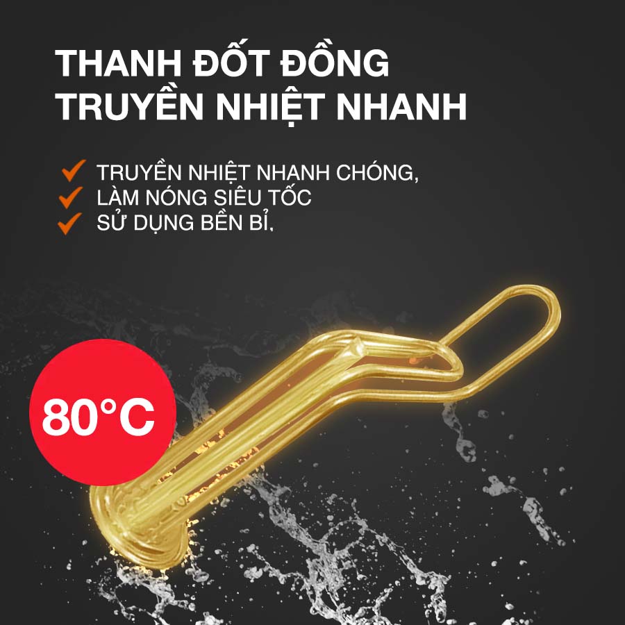 Bình nóng lạnh Ariston SL3 30 LUX D AG+ 2.5 FE sở hữu thanh đốt đồng