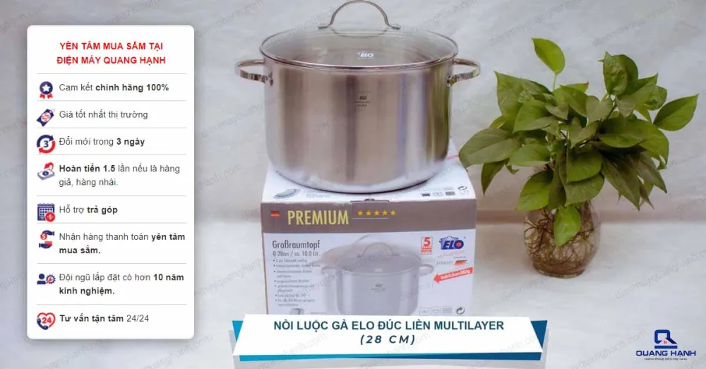 Nồi luộc gà Elo Multilayer Premium 28cm