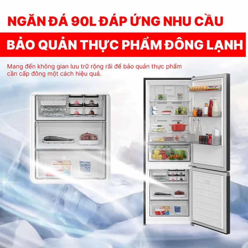 Tủ lạnh Hitachi Inverter 323 lít HRBN6340DGBKVN