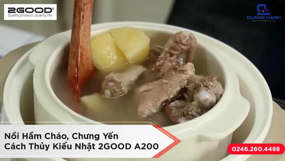 Nồi Hầm Cháo, Chưng Yến Cách Thủy Kiểu Nhật 2GOOD A200 2