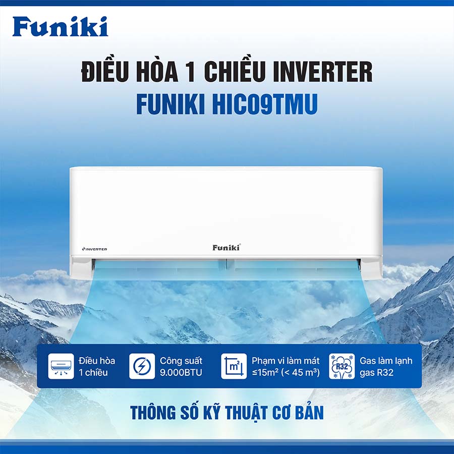 Điều hòa Funiki HIC09TMU 9000BTU 1 chiều inverter