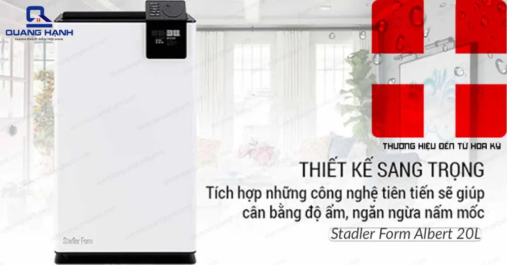 Máy hút ẩm Stadler Form Albert-20l được thiết kế nhỏ gọn, sang trọng dễ di chuyển cùng công nghệ tiên tiến