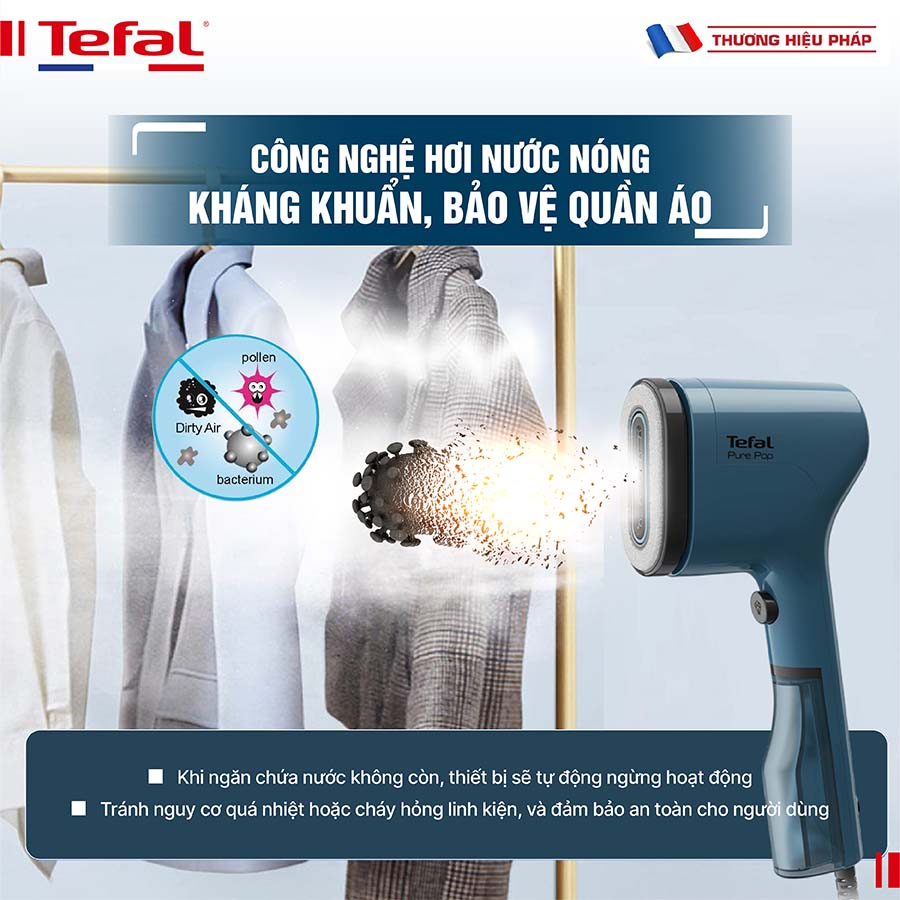 Bàn ủi hơi nước cầm tay TEFAL Pure Pop DT2020 - 1300W