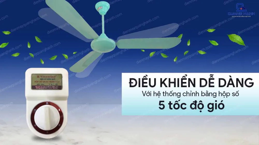 Vinawind QT1400S điều khiển dễ dàng bằng hộp số cơ