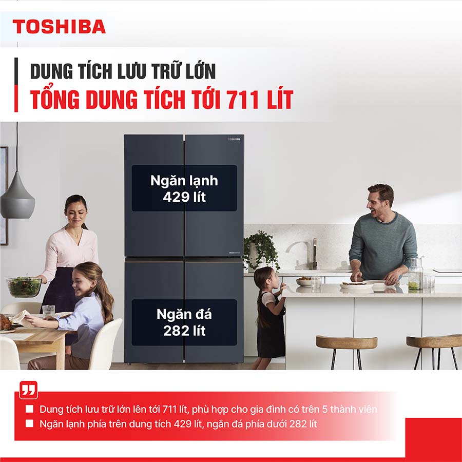 Tủ lạnh Toshiba Inverter 711 lít Multi Door GR-RF900WI-PMV(06)-MG