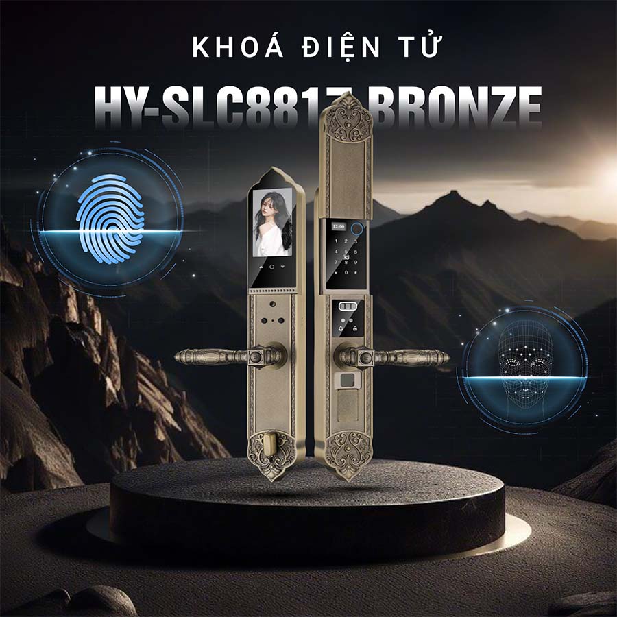 Khóa cửa điện tử Hyundai đại sảnh HY-SLC8817 Bronze