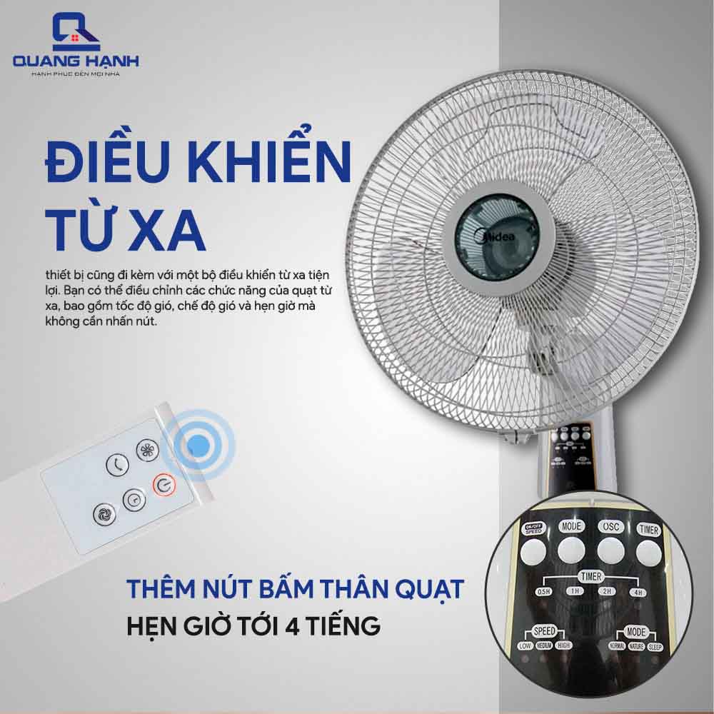 Quạt treo tường Midea FW40-7JR có điều khiển từ xa