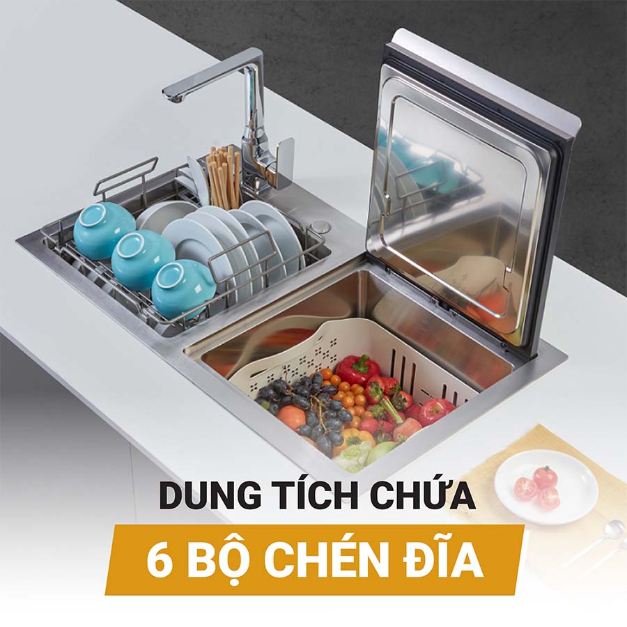 Máy rửa bát tích hợp Malloca WQP6-890F4