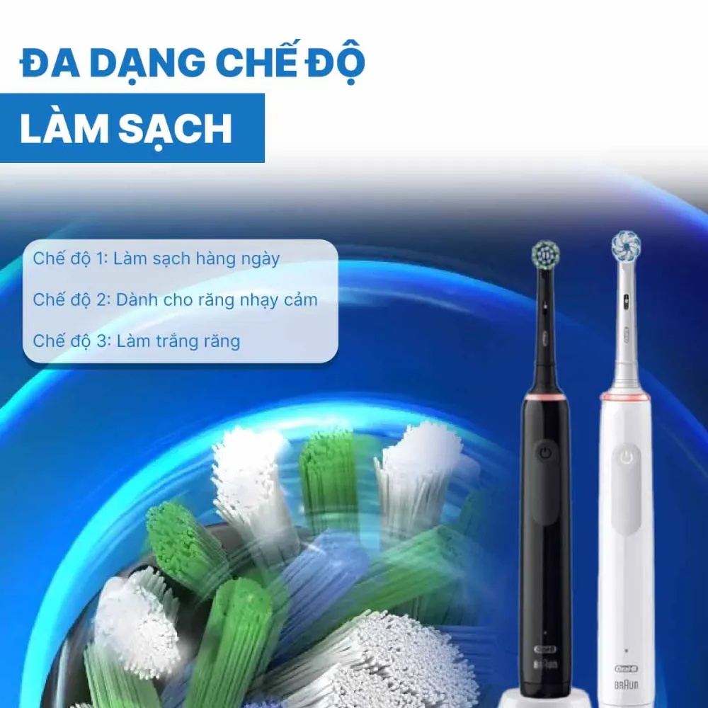 Set 2 bàn chải điện ORAL-B Pro Series 3 3000 Plus