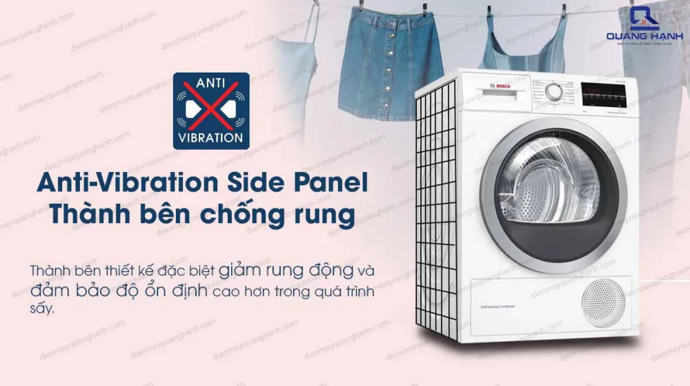 Máy sấy quần áo Bosch WTW85400SG chống rung