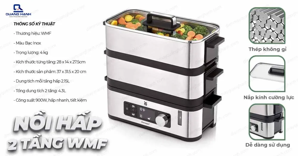 Nồi hấp 2 tầng WMF Kuchenminis Dampfgarer