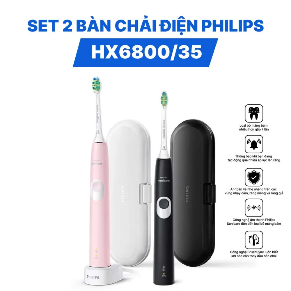 Set 2 bàn chải điện Philips HX6800/35
