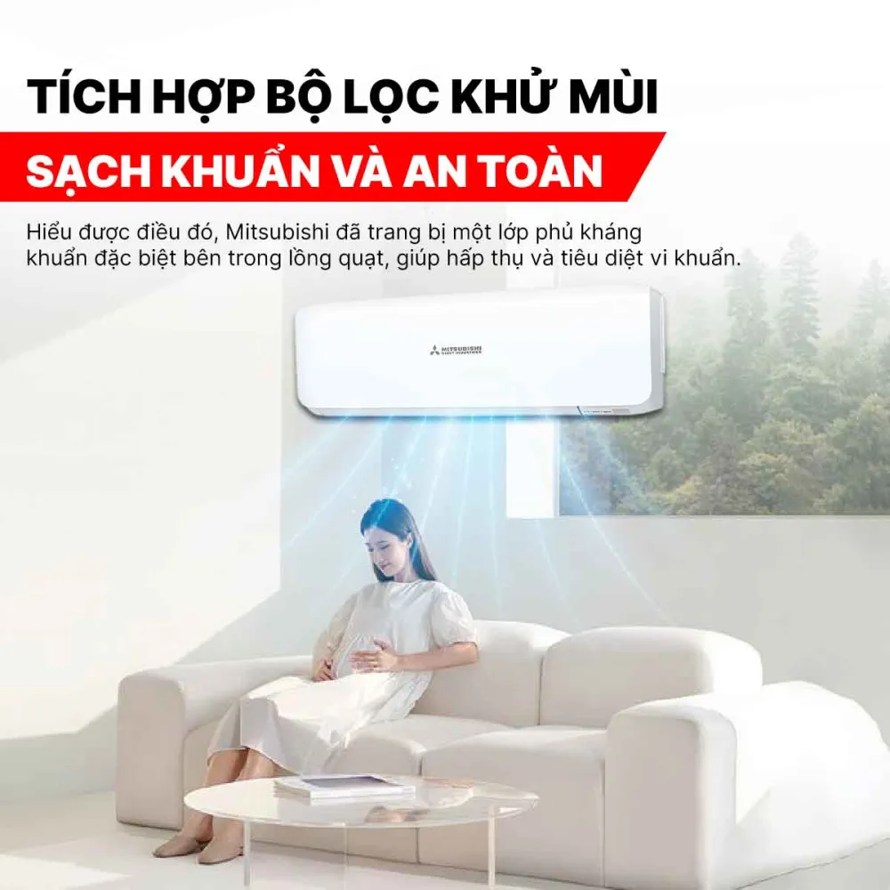 Điều hòa Mitsubishi 2 chiều Inverter 9000 BTU SRK/SRC25ZSS-W5