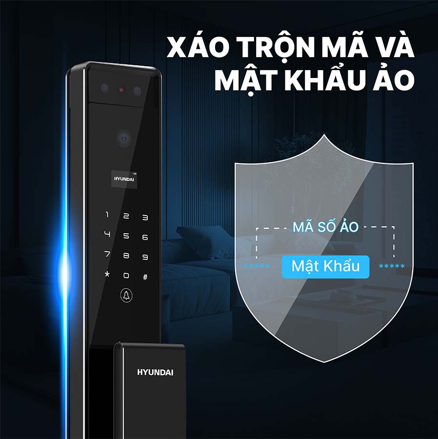 Khoá điện tử Hyundai cửa gỗ HY-SLA909F Black