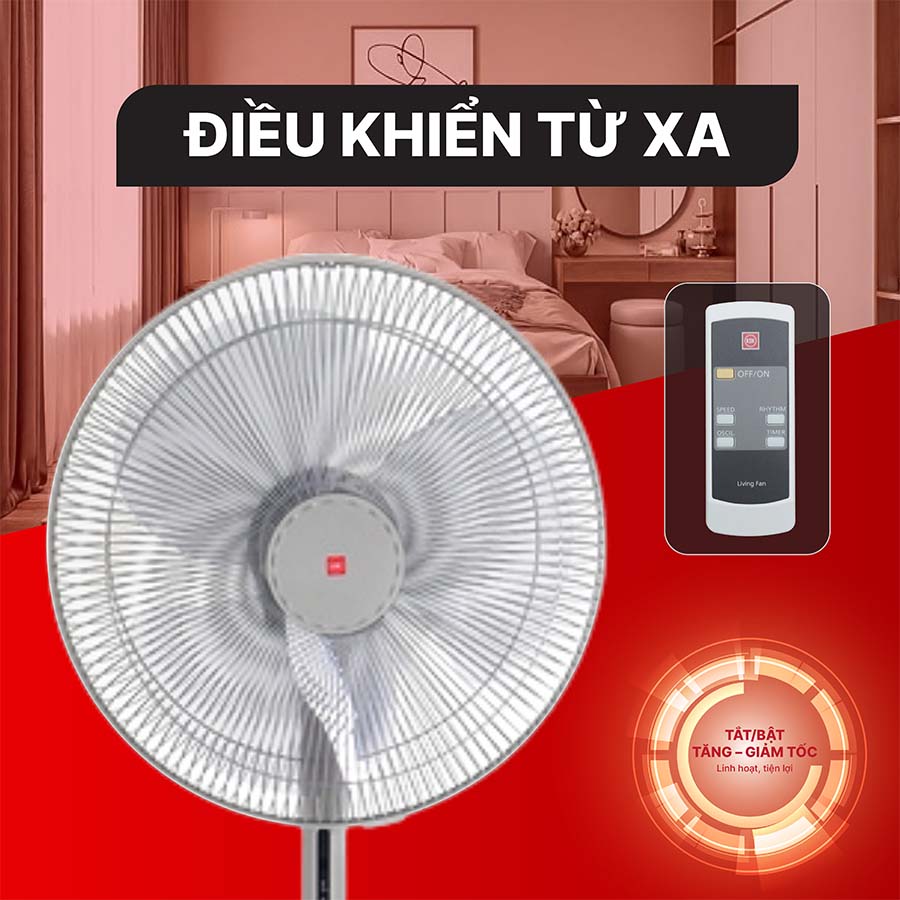 Quạt đứng KDK M40K có điều khiển từ xa