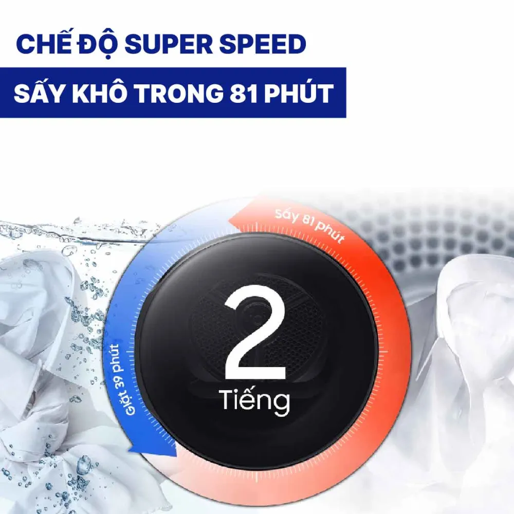 Máy sấy bơm nhiệt Samsung Inverter 9 kg DV90T7240BH/SV