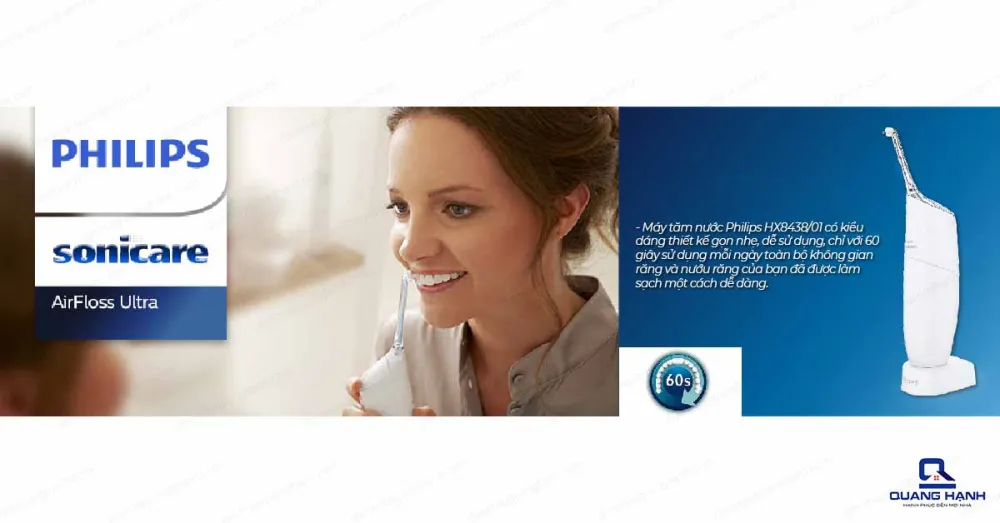 Tăm nước Philips Sonicare AirFloss Ultra HX8438