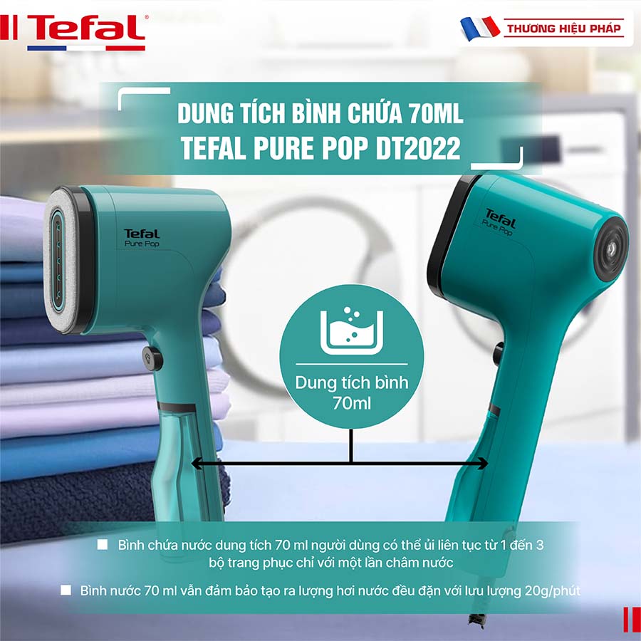 Bàn ủi hơi nước cầm tay TEFAL Pure Pop DT2024 - 1300W