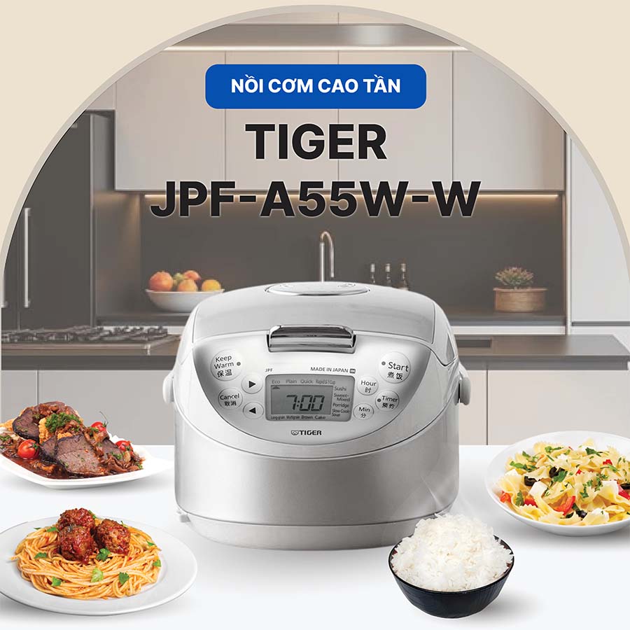 Nồi cơm điện tử cao tần Tiger 0.5 lít JPF-A55W-W