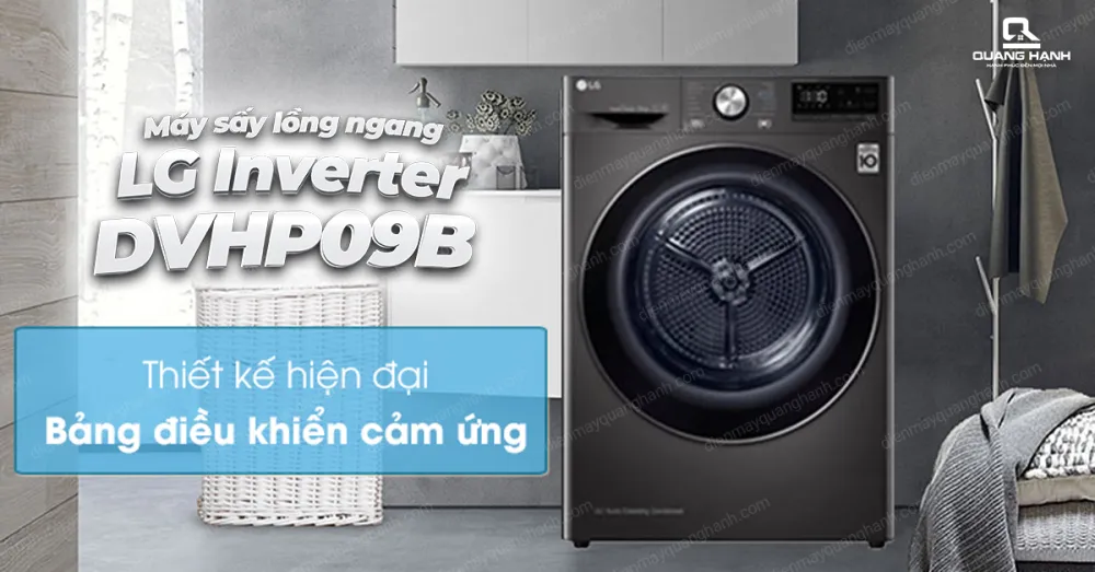 Máy sấy LG 9 Kg lồng ngang Inverter DVHP09B