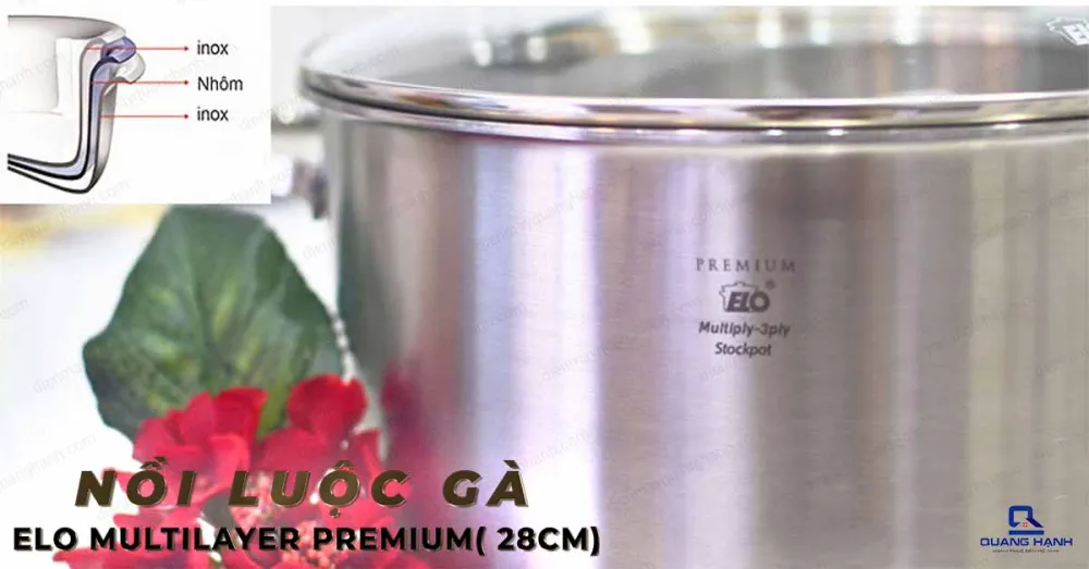 Nồi luộc gà Elo Multilayer Premium 28cm