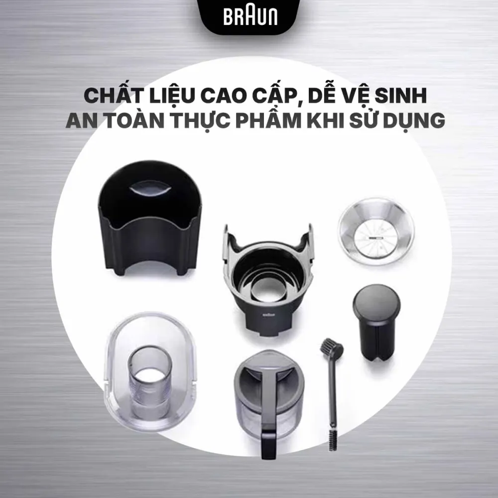 Braun J500 trang bị phụ kiện với chất liệu cao cấp