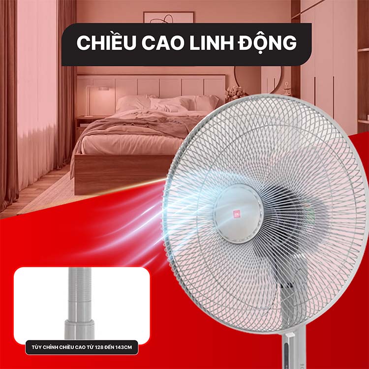 Quạt đứng KDK M40K có điều khiển từ xa