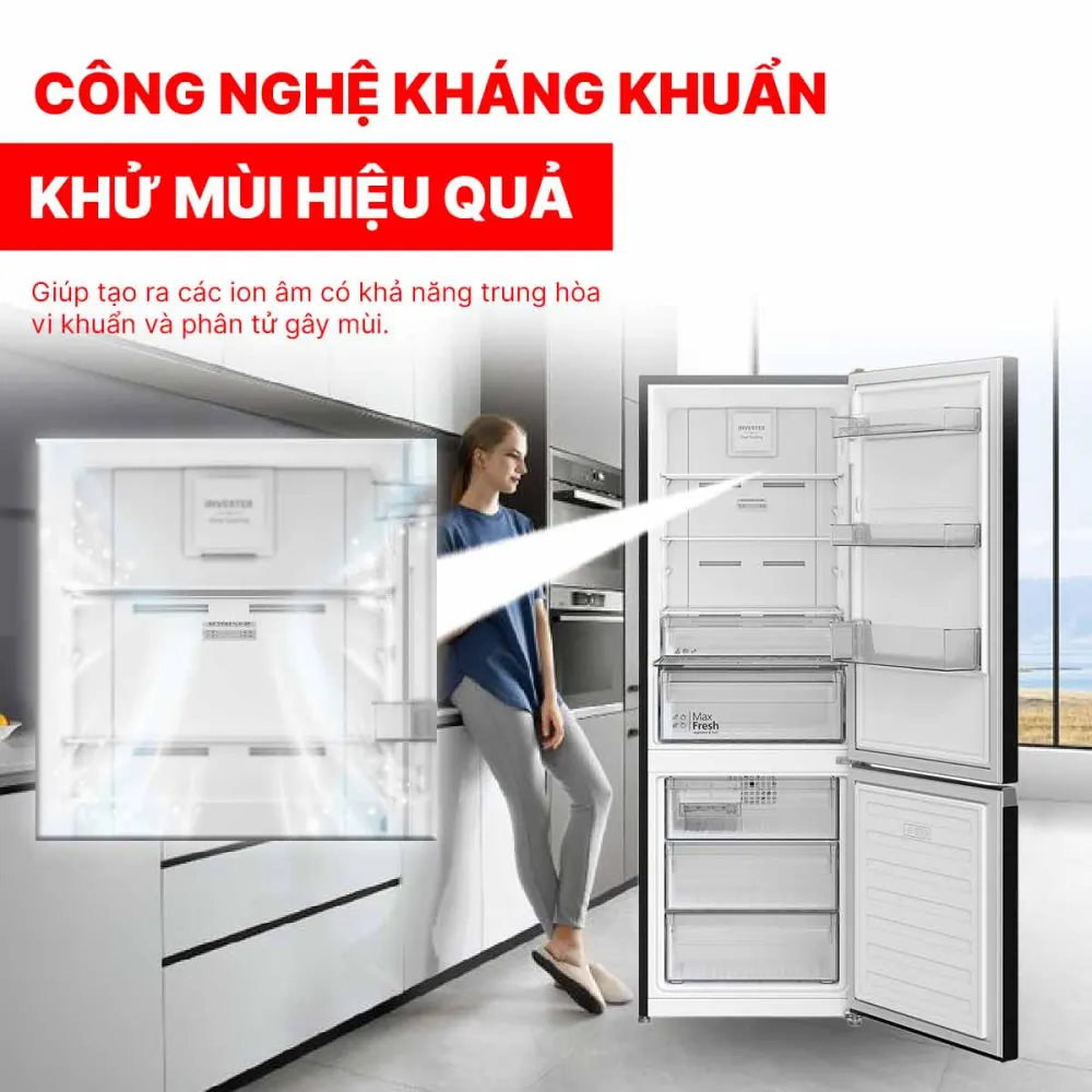Tủ lạnh Hitachi Inverter 323 lít HRBN6340DGBKVN