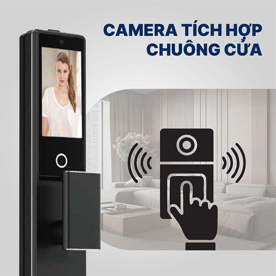Khoá điện tử Hyundai cửa gỗ HY-SLA909F Black