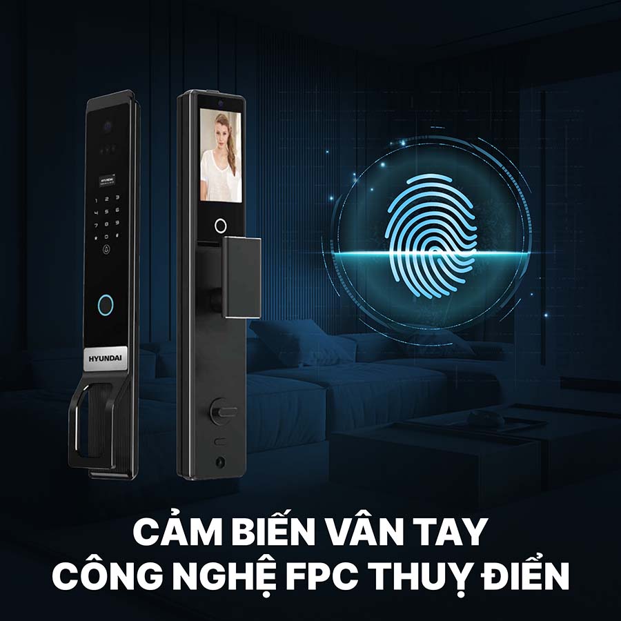 Khoá điện tử Hyundai cửa gỗ HY-SLA913F Black