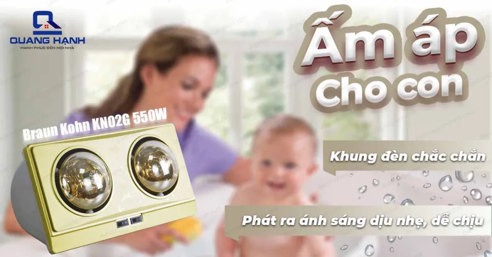 Braun Kohn KN02G được trang bị khung đèn chắc chắn,ánh sáng dịu nhẹ không đốt cháy không khí phù hợp sử dụng cho cả trẻ nhỏ mà không gây khô da