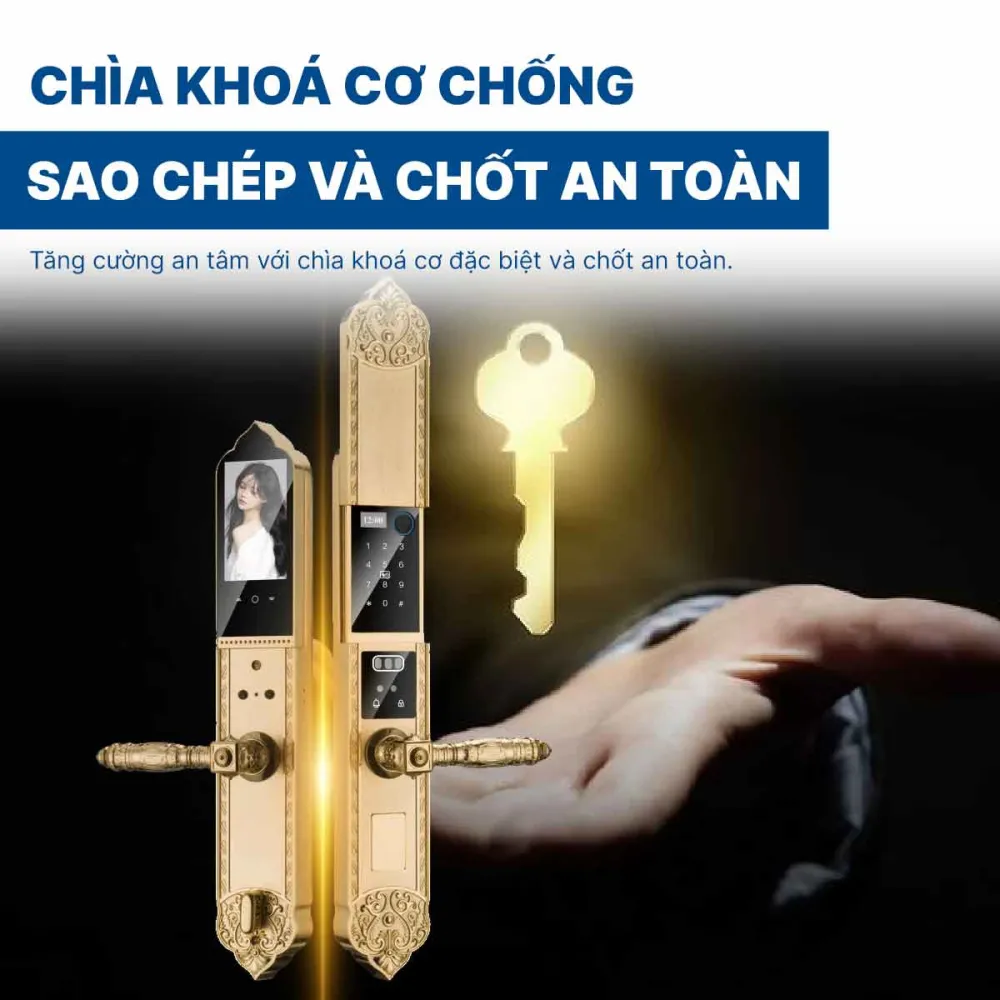 Khoá điện tử Hyundai HY-SLC8817 Gold