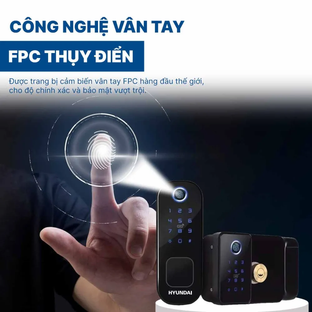 Khoá điện tử Hyundai cửa cổng HY-SLN002 Black