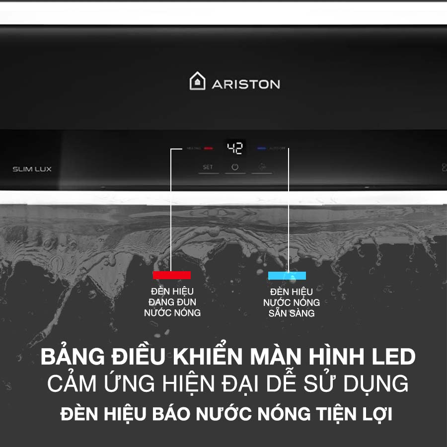 Bình nóng lạnh Ariston SL3 30 LUX D AG+ 2.5 FE có đèn báo hiệu 2 chế độ tiện lợi