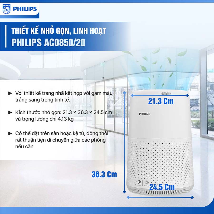 Máy lọc không khí Philips AC0850/20 20W
