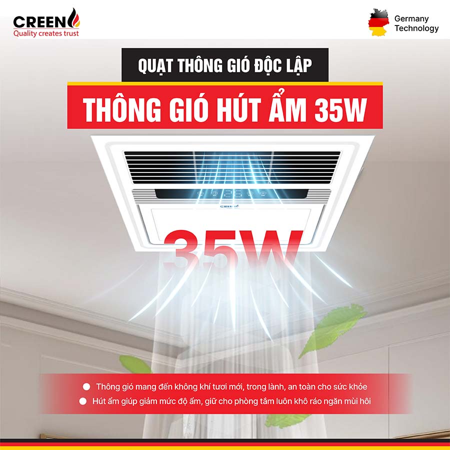Quạt sưởi nhà tắm thông minh CREEN CR-SMH636