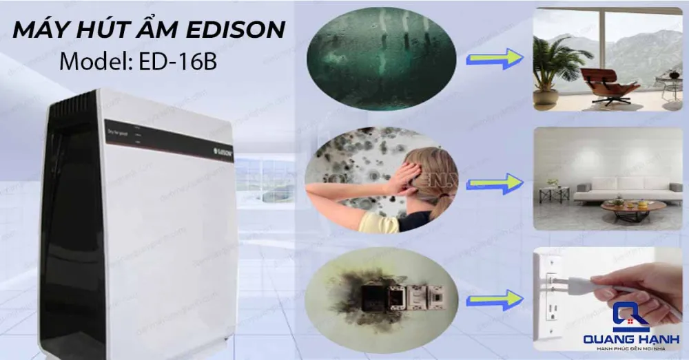 Ưu điểm nổi bật của máy hút ẩm Edison ED16B