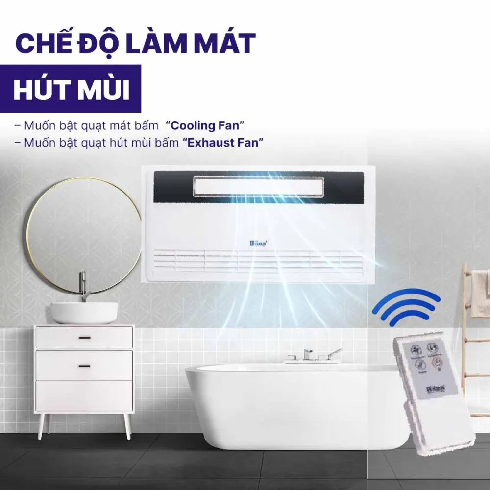 Quạt mát âm trần điều khiển Hans H20R
